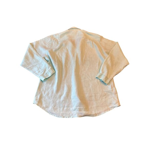 Tommy Bahama Relax Light Aqua Long-Sleeve Linen Button-Up Shirt L Coastal Beach - Picture 6 of 6